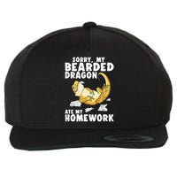 Funny Bearded Dragon Reptile Funny Lizard Wool Snapback Cap