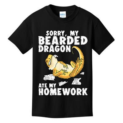 Funny Bearded Dragon Reptile Funny Lizard Kids T-Shirt