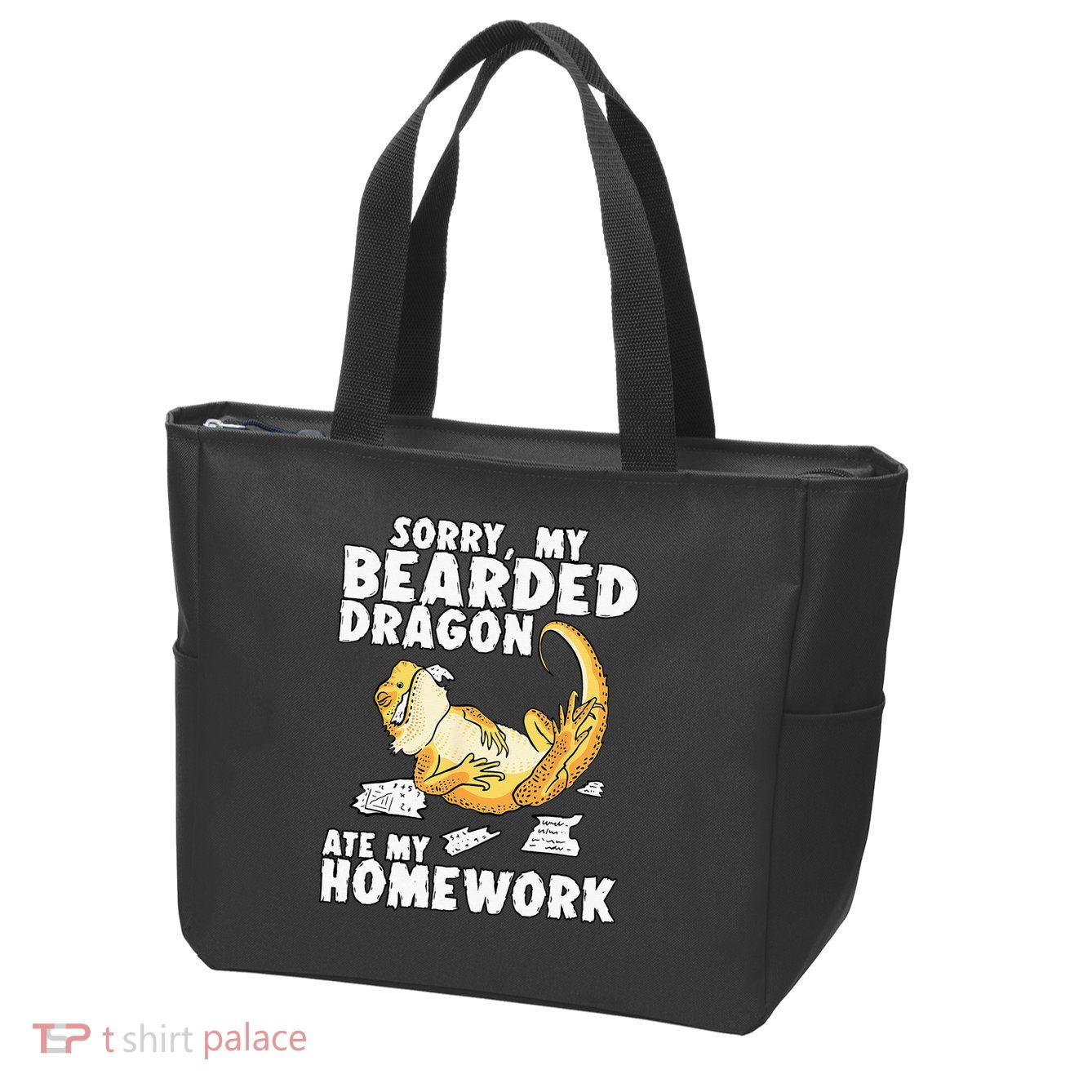 Funny Bearded Dragon Reptile Funny Lizard Zip Tote Bag