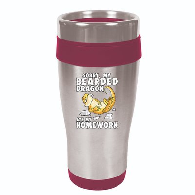 Funny Bearded Dragon Reptile Funny Lizard 16oz Travel Tumbler