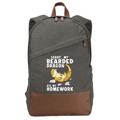 Funny Bearded Dragon Reptile Funny Lizard Cotton Canvas Backpack