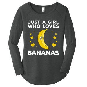 Funny Banana Design Women Girl Kids Banana Fruit Lovers Women's Perfect Tri Tunic Long Sleeve Shirt