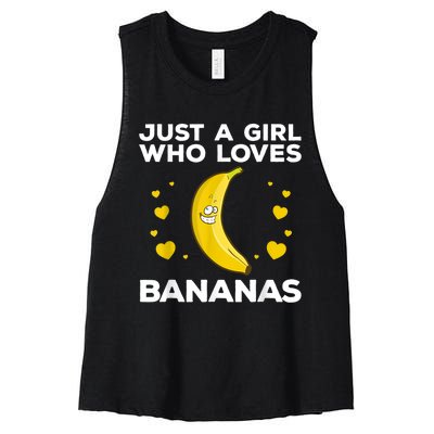 Funny Banana Design Women Girl Kids Banana Fruit Lovers Women's Racerback Cropped Tank