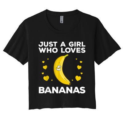 Funny Banana Design Women Girl Kids Banana Fruit Lovers Women's Crop Top Tee