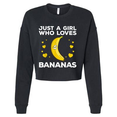 Funny Banana Design Women Girl Kids Banana Fruit Lovers Cropped Pullover Crew