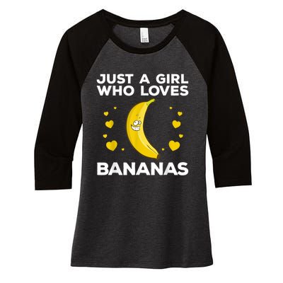 Funny Banana Design Women Girl Kids Banana Fruit Lovers Women's Tri-Blend 3/4-Sleeve Raglan Shirt