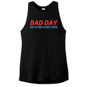 Funny Bad Day To Be A Hot Dog Hot Dog Foodie Funny Hot Dog Dad Life Ladies PosiCharge Tri-Blend Wicking Tank