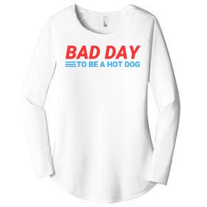 Funny Bad Day To Be A Hot Dog Hot Dog Foodie Funny Hot Dog Dad Life Women's Perfect Tri Tunic Long Sleeve Shirt