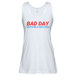 Funny Bad Day To Be A Hot Dog Hot Dog Foodie Funny Hot Dog Dad Life Ladies Essential Flowy Tank