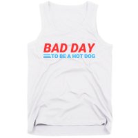 Funny Bad Day To Be A Hot Dog Hot Dog Foodie Funny Hot Dog Dad Life Tank Top