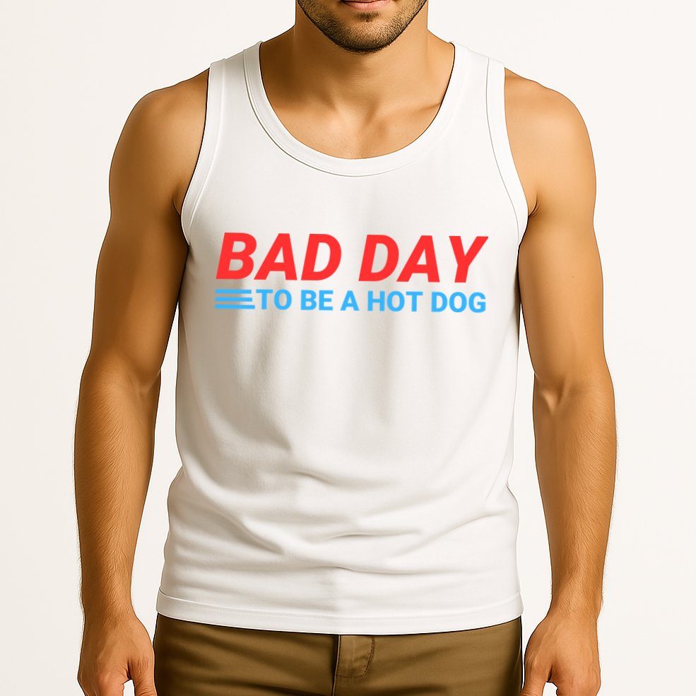 Funny Bad Day To Be A Hot Dog Hot Dog Foodie Funny Hot Dog Dad Life Tank Top