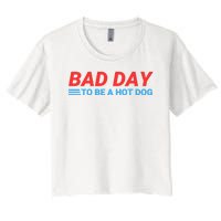 Funny Bad Day To Be A Hot Dog Hot Dog Foodie Funny Hot Dog Dad Life Women's Crop Top Tee