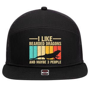 Funny Bearded Dragon Design Pogona Reptile Lover Men Women 7 Panel Mesh Trucker Snapback Hat