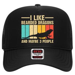 Funny Bearded Dragon Design Pogona Reptile Lover Men Women High Crown Mesh Back Trucker Hat