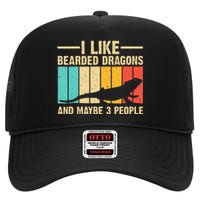 Funny Bearded Dragon Design Pogona Reptile Lover Men Women High Crown Mesh Back Trucker Hat