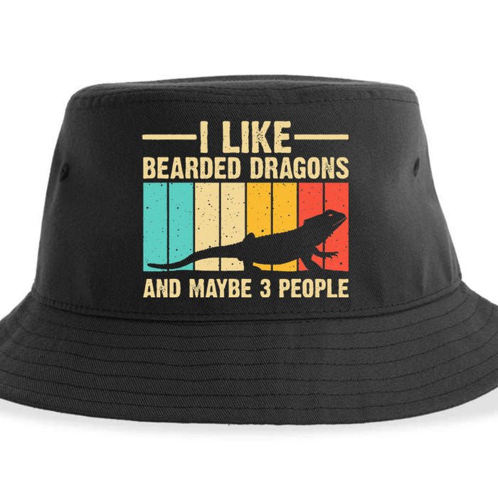 Funny Bearded Dragon Design Pogona Reptile Lover Men Women Sustainable Bucket Hat