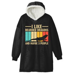 Funny Bearded Dragon Design Pogona Reptile Lover Men Women Hooded Wearable Blanket