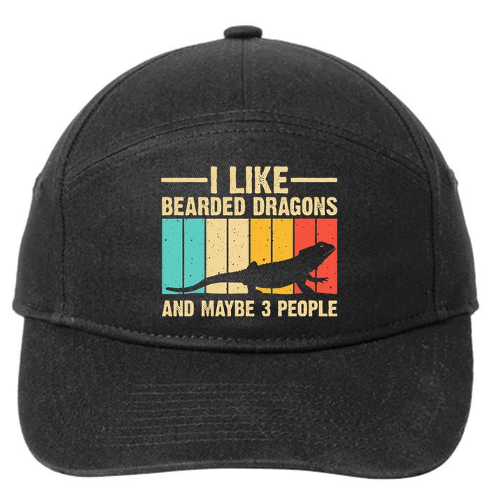 Funny Bearded Dragon Design Pogona Reptile Lover Men Women 7-Panel Snapback Hat