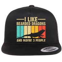 Funny Bearded Dragon Design Pogona Reptile Lover Men Women Flat Bill Trucker Hat