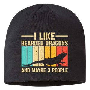 Funny Bearded Dragon Design Pogona Reptile Lover Men Women Sustainable Beanie