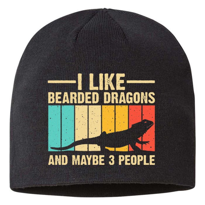 Funny Bearded Dragon Design Pogona Reptile Lover Men Women Sustainable Beanie