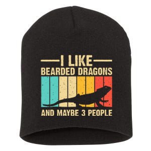 Funny Bearded Dragon Design Pogona Reptile Lover Men Women Short Acrylic Beanie