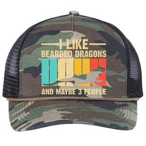 Funny Bearded Dragon Design Pogona Reptile Lover Men Women Retro Rope Trucker Hat Cap