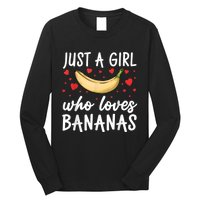 Funny Banana Design For Women Girl Banana Fruit Food Lovers Long Sleeve Shirt