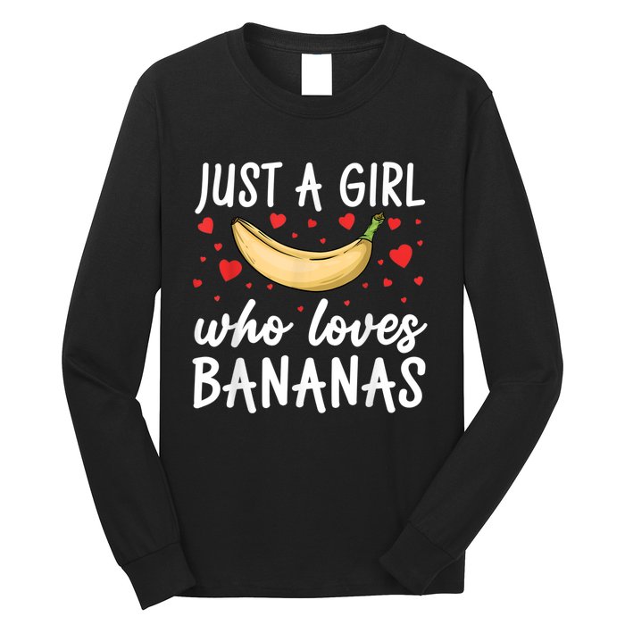 Funny Banana Design For Women Girl Banana Fruit Food Lovers Long Sleeve Shirt