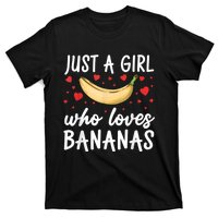 Funny Banana Design For Women Girl Banana Fruit Food Lovers T-Shirt