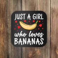 Funny Banana Design For Women Girl Banana Fruit Food Lovers Coaster