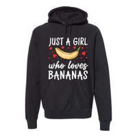 Funny Banana Design For Women Girl Banana Fruit Food Lovers Premium Hoodie