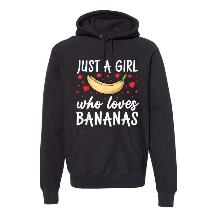 Funny Banana Design For Women Girl Banana Fruit Food Lovers Premium Hoodie