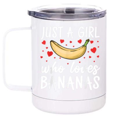 Funny Banana Design For Women Girl Banana Fruit Food Lovers 12 oz Stainless Steel Tumbler Cup