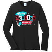 Funny Bowling Design Do Not Wash This Is My Lucky Bowling Ladies Long Sleeve Shirt