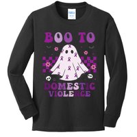 funny Boo Domestic Violence Awareness Kids Long Sleeve Shirt