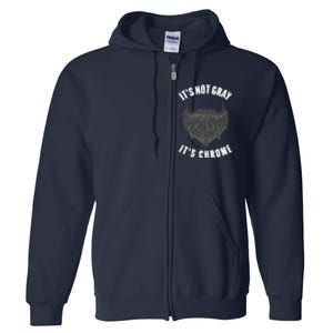 Funny Beard Design For Boy Gray Chrome Beard Lovers Full Zip Hoodie