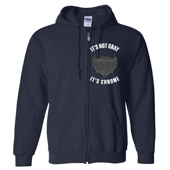 Funny Beard Design For Boy Gray Chrome Beard Lovers Full Zip Hoodie