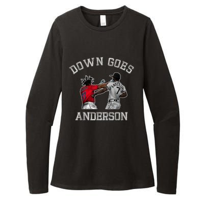 FUNNY BASEBALL DOWN GOES ANDERSON Womens CVC Long Sleeve Shirt