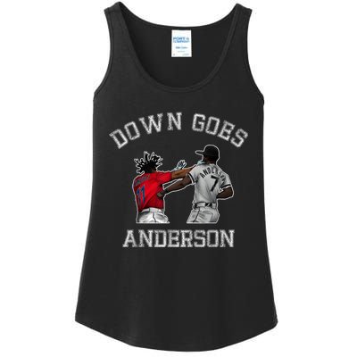 FUNNY BASEBALL DOWN GOES ANDERSON Ladies Essential Tank