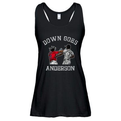 FUNNY BASEBALL DOWN GOES ANDERSON Ladies Essential Flowy Tank