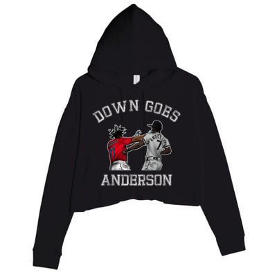 FUNNY BASEBALL DOWN GOES ANDERSON Crop Fleece Hoodie