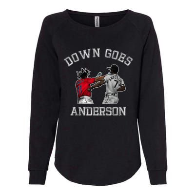 FUNNY BASEBALL DOWN GOES ANDERSON Womens California Wash Sweatshirt