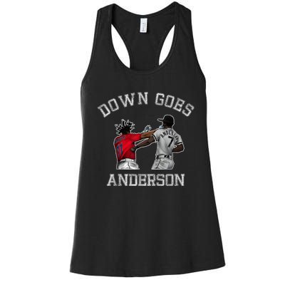 FUNNY BASEBALL DOWN GOES ANDERSON Women's Racerback Tank