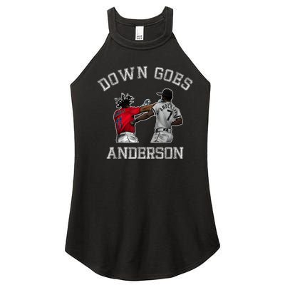 FUNNY BASEBALL DOWN GOES ANDERSON Women's Perfect Tri Rocker Tank