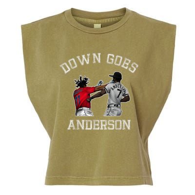 FUNNY BASEBALL DOWN GOES ANDERSON Garment-Dyed Women's Muscle Tee