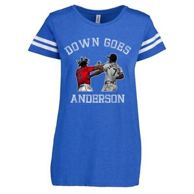 FUNNY BASEBALL DOWN GOES ANDERSON Enza Ladies Jersey Football T-Shirt