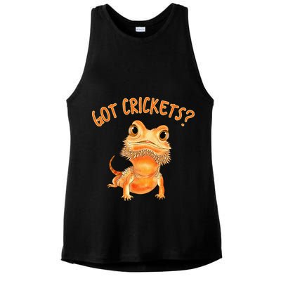 Funny Bearded Dragon Got Crickets Lizard Reptile Herpetology Ladies PosiCharge Tri-Blend Wicking Tank