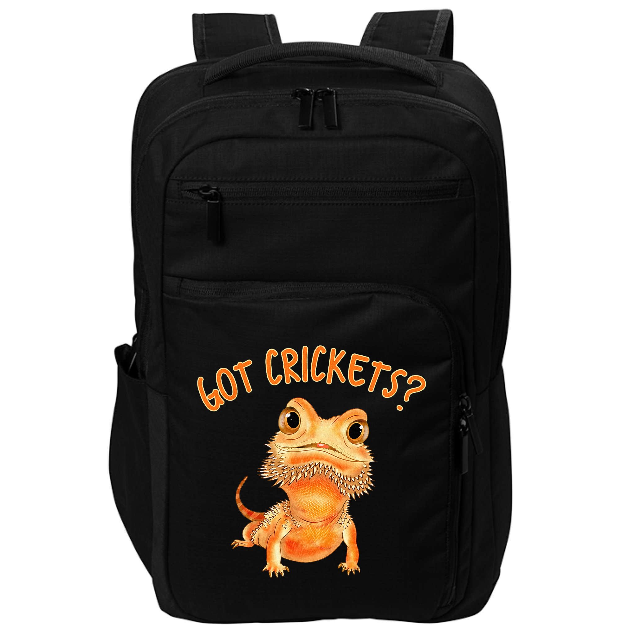 Funny Bearded Dragon Got Crickets Lizard Reptile Herpetology Impact Tech Backpack