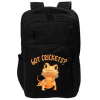 Funny Bearded Dragon Got Crickets Lizard Reptile Herpetology Impact Tech Backpack
